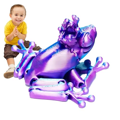 3D-gedruckte Tiere, 3D-gedrucktes bewegliches Spielzeug - Zappelfrosch - Froschspielzeug mit beweglichen Gelenken, bewegliches Spielzeug, Fidget Frog 3D-gedruckt, verfügt über drehbare Gliedmaßen für von Deewar