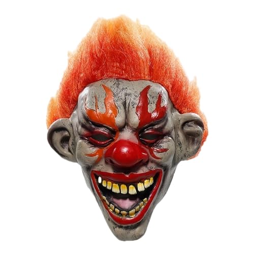 Clown-Kopf-Requisite, Horror-Clown-Kopf-Dekoration, gruselige Latex-Requisiten, Halloween-Clown-Gesichtsbedeckung, schreckliche Latex-Gesichtsbedeckungs-Requisiten für Spukhäuser, Karneval, Maskerade, von Deewar