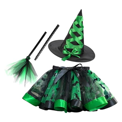 Deewar Cosplay-Kostüm für Kinder, Mädchen-Rock-Set für Halloween | Kleid-Outfit mit Hutbesen für Rollenspiele | Kinder-Cosplay-Bekleidung für Schulspiele, Geburtstagsfeiern, Halloween-Partys von Deewar