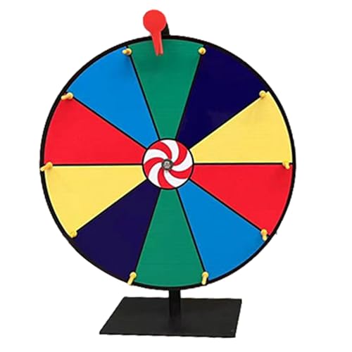 Drehendes Preisrad | PVC-Tisch-Roulette-Spinnerrad | 11,8-Zoll-Rouletterad mit Ständer, 10 Gitter, löschbar, Glücksrad, Karnevalsspiel für Messen, rotierendes Spielrad von Deewar