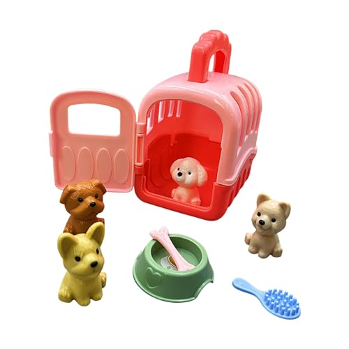 Haustierpflege-Spielset, 8-teiliges Rollenspiel-Hundepflegespielzeug, Rollenspielset mit Haustierkoffer, leichtes Hundepflege-Spielset, tragbares Haustier-Lernspielspielzeug für Jungen und Mädchen ab von Deewar