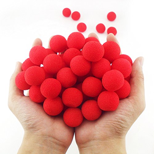 Defgeph 50-teiliges Set 2,5 cm roter Schwamm weicher Ball Nahaufnahme Magic Street klassische Comedy Trick Requisiten (rot, 2,5 cm) von Defgeph