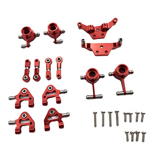 Deger Metall Verbesserte Teile Lenkung Cup Swing Arm Plate Set für P929 P939 K969 K979 K989 K999 1/28 RC Auto, Rot von Deger