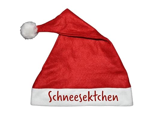 Deggelbam Weihnachtsmützen mit lustigen Sprüchen | Weihnachtsmarkt | Christkindelmarkt | Nikolausmütze | Party | Weihnachtsfeier | Firmenfeier | Wunschtext (Schneesektchen) von Deggelbam