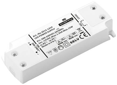 Dehner Elektronik SE 15-12VF (12VDC) LED-Trafo, LED-Treiber Konstantspannung 15W 1.25A 12 V/DC 1St. von Dehner Elektronik