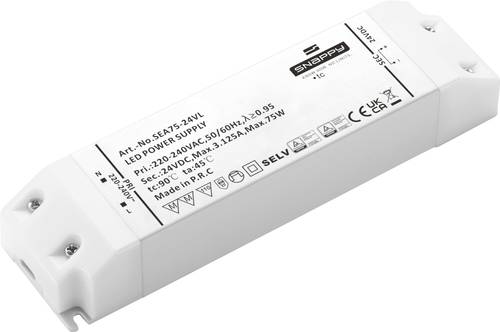 Dehner Elektronik SEA 75-24VL LED-Treiber Konstantspannung 75W 3.12A 24 V/DC Überlastschutz, Übers von Dehner Elektronik