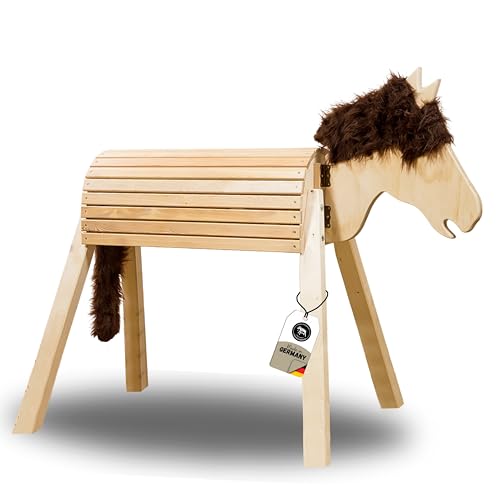 Dein Holzpferd Bausatz 100cm für draußen Reitpferd Garten Voltigierbock für Kinder, Stehpferd groß, Gartenpferd handgefertigt aus Deutschland, Voltigierpferd Holzpony mit Mähne von Dein Holzpferd