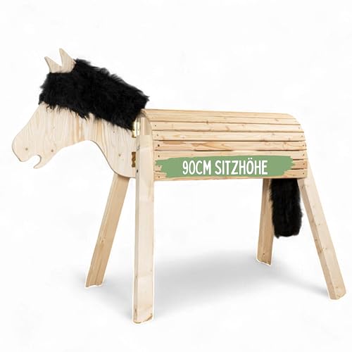 Dein Holzpferd Natur 90cm für draußen Reitpferd Mäxchen Garten Voltigierbock für Kinder, Stehpferd groß, Gartenpferd hangefertigt aus Deutschland, Voltigierpferd Holzpony mit Mähne Dein Holzpferd Natur 90cm für draußen Reitpferd Mäxchen Garten Voltigierbock für Kinder, Stehpferd groß, Gartenpferd hangefertigt aus Deutschland, Voltigierpferd Holzpony mit Mähne von Dein Holzpferd