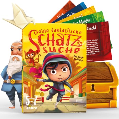 Deine fantastische Schatzsuche – Die Ninja Prüfung – Schnitzeljagd Spiel für 1 bis 7 Kinder von 5 bis 7 Jahren – Komplettset - Kindergeburtstag Spiele - Schnitzeljagd Kinder Deine fantastische Schatzsuche – Die Ninja Prüfung – Schnitzeljagd Spiel für 1 bis 7 Kinder von 5 bis 7 Jahren – Komplettset - Kindergeburtstag Spiele - Schnitzeljagd Kinder von Deine fantastische Schatzsuche