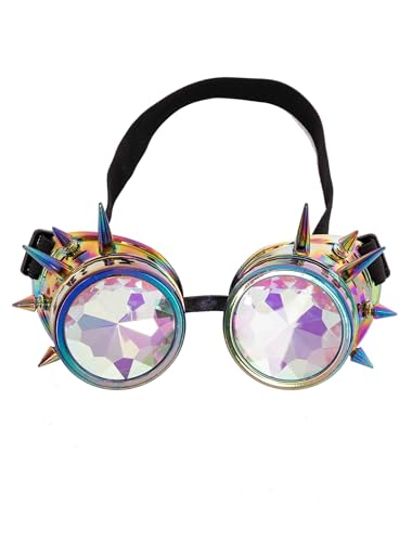 Deiters Brille Steampunk mit bunten Gläsern und Nieten mehrfarbig von Deiters