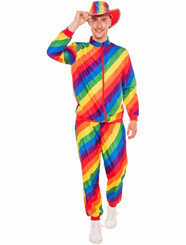 Deiters Jogginganzug 2-tlg. Gestreift Herren rainbow XL/2XL von Deiters