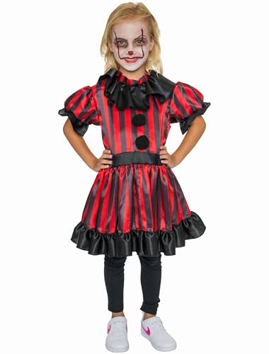 Deiters Kleid Gruselclown Kinder rot/schwarz 140 von Deiters