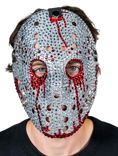 Deiters Maske Hockey Strasssteine rot/silber von Deiters