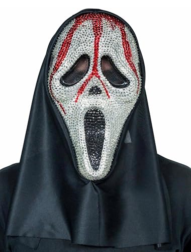 Deiters Maske Schrei Strasssteine rot/silber von Deiters