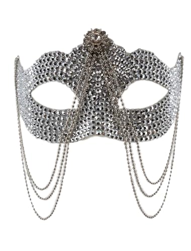 Deiters Maske Strass mit Kette silber von Deiters