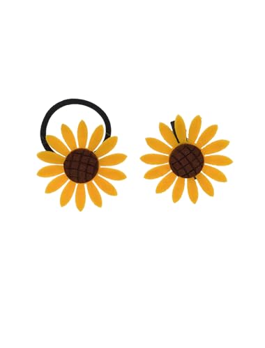 Deiters Set Haarklammer und Haargummi Sonnenblume Gold/braun von Deiters