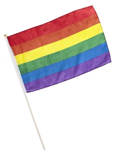 Flagge Regenbogen am Stab 45x30cm von Deiters