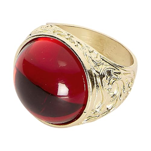 Widmann 46740 - Ring mit rotem Stein, Kostümaccessoire, Pirat, Seeräuber, Halloween, Karneval, Mottoparty von W WIDMANN MILANO Party Fashion