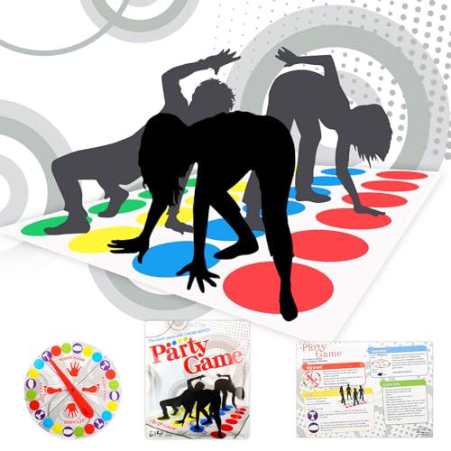 Dekewe Twisting Spiele, Twisting Game für Kinder Erwachsene, Balance Floor Spiel Pad Twisting Spiel ab 6 Jahre, Bodenspiel mit Spielmatte für Gartenspiele, Familienspiel, Partyspiele,Teamspiel von Dekewe