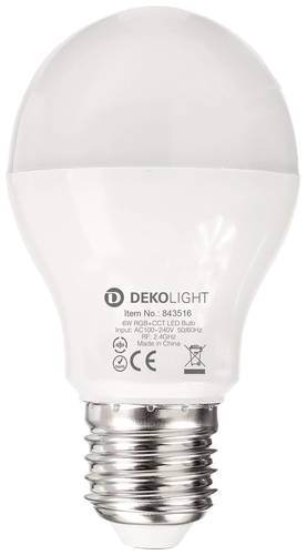 Deko Light 843516 LED EEK F (A - G) E27 Glühlampenform 6W RGB, Warmweiß bis Kaltweiß (Ø x L) 57m von Deko Light