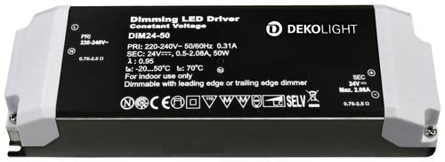 Deko Light BASIC, DIM, CV, 24V 12-50W LED-Treiber Konstantspannung 50W 500 - 2080mA 24V 1St. von Deko Light