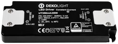 Deko Light FLAT, CC, UT LED-Treiber Konstantstrom 20W 0.35A 2 - 57 V/DC 1St. von Deko Light