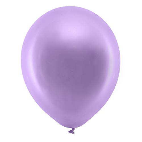 100 Stück Rainbow Luftballons Metallic in Violett 23cm Partyzubehör Ballons von DekoHaus