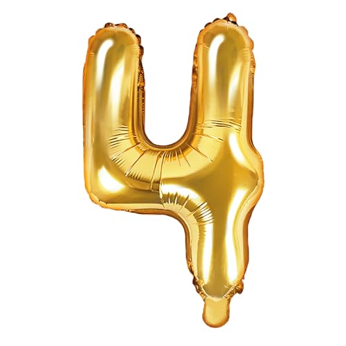 DekoHaus Folienballons Buchstaben/Zahlen Höhe 35 cm Farben: Gold oder Silber (4, Gold) von DekoHaus