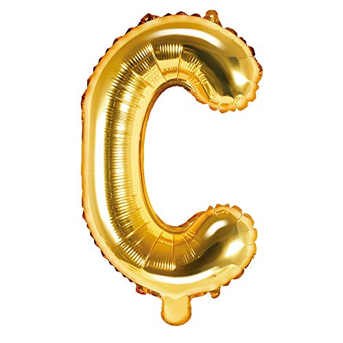 DekoHaus Folienballons Buchstaben/Zahlen Höhe 35 cm Farben: Gold oder Silber (C, Gold) von DekoHaus