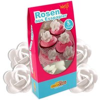 Oblaten Rosen weiß, 8 weiße Röschen aus Esspapier, je 4 cm von Dekoback GmbH