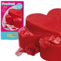 Rollfondant rot, 250g Zuckermasse, gebrauchsfertig, 1 Packung 7×16cm von Dekoback GmbH