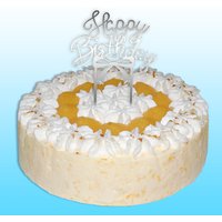 Spiegelnder Cake Topper "Happy Birthday", 10cm x 15cm von Dekoback