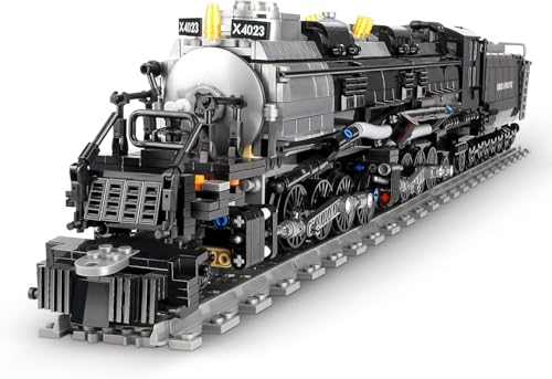 DelightCube Technic Big Boy Lokomotive Modellbausatz, 1608 Teile Dampfeisenbahn Bausatz für Kinder Erwachsene, Display Bausatz zum Verschenken von DelightCube