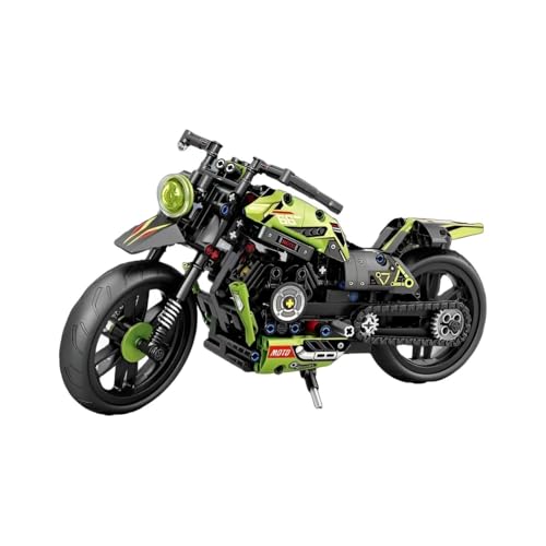 DelightCube Technik Motorrad Bausteine Set, Klemmbausteine Technic Motorrad Modellbausatz, MOC Supermotorrad Bauset Spielzeug Geschenk für Kinder Erwachsene (47112) von DelightCube