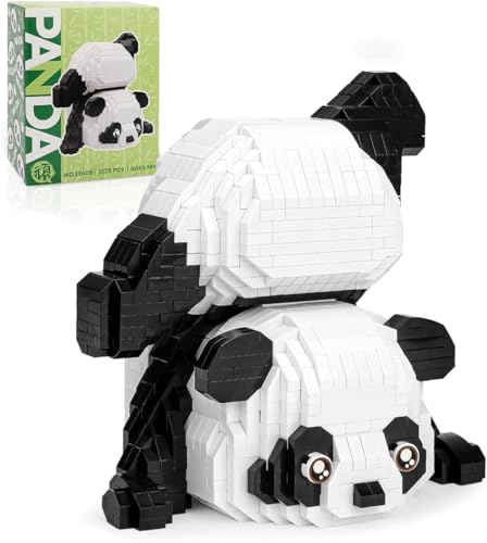 Panda Klemmbausteine Mini Bausteine,1325 Stück Mini Blocks Bauspielzeugsteine für Erwachsene,Panda Bauspielzeug Building Block Sets, Panda Bausteine Tiere Bauspielzeug, Kinder ab 9+Jahren (13605) von DelightCube