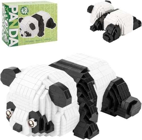 Panda Klemmbausteine Mini Bausteine,1325 Stück Mini Blocks Bauspielzeugsteine für Erwachsene,Panda Bauspielzeug Building Block Sets, Panda Bausteine Tiere Bauspielzeug, Kinder ab 9+Jahren (13606) von DelightCube