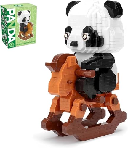 Panda Klemmbausteine Mini Bausteine,1325 Stück Mini Blocks Bauspielzeugsteine für Erwachsene,Panda Bauspielzeug Building Block Sets, Panda Bausteine Tiere Bauspielzeug, Kinder ab 9+Jahren (13607) von DelightCube