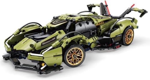 Technik Sportwagen-Baustein-Set für Lambo, 800+ Teile, Technik-Rennwagen-Modellbauset, Super-Fahrzeugbau, MINT-Spielzeug, Geschenke für Kinder und Erwachsene, MOC Super Car Building Brick (J2014) von DelightCube