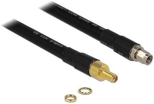 Delock WLAN-Antennen Anschlusskabel [1x RP-SMA-Stecker - 1x RP-SMA-Buchse] 40.00cm Schwarz von Delock