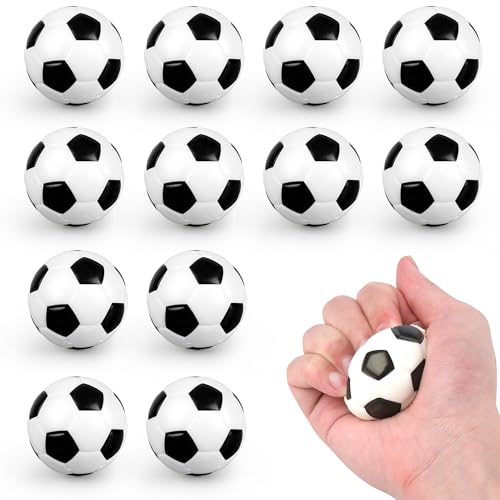 Delsen 12 Stück 5CM Antistressball, Anti Stress Spielzeug Bälle, Fußball Stressbälle für Kinder, Mini Sportbälle, Schaum Sportbälle Anti Stress Geschenke für Kinder und Erwachsene von Delsen