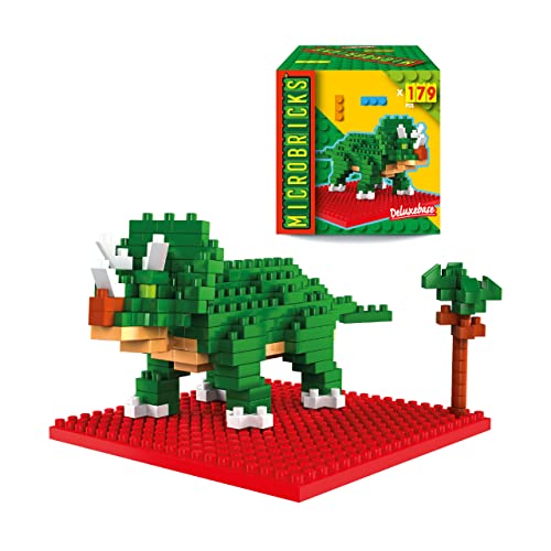 Microbricks - Triceratops von Deluxebase. Mini-Block-Dinosaurier-Puzzle. Einfach zu bedienendes 3D-Puzzle für Kinder im Jurassic-Stil von Microbricks