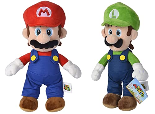 Deluxe Paws Simba Toys Super Mario Bros Plüschtier, Mario und Luigi, 20 cm von Deluxe Paws