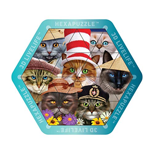 3D LiveLife Hexapuzzle - Katzen in den Hüten. Lentikulares 3D Cat Puzzle mit 24 magnetischen Stücken! Magnetische Puzzlespiel-Strecke von Deluxebase. Originalvorlage genehmigt vom bekannten Künstler, 3D LiveLife Hexapuzzle - Katzen in den Hüten. Lentikulares 3D Cat Puzzle mit 24 magnetischen Stücken! Magnetische Puzzlespiel-Strecke von Deluxebase. Originalvorlage genehmigt vom bekannten Künstler, von Deluxebase