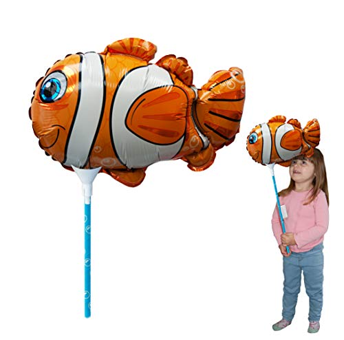 Ballooniacs - Clownfisch luftgefüllt Tierballon von Deluxebase. Eine farbenfrohe und wiederverwendbare aufblasbare Geburtstagsfeier Dekoration für Kinder von Deluxebase