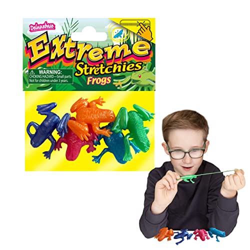 Extreme Stretchies - Frosch von Deluxebase. Packung mit 4 kleinen dehnbaren Reptilien Spielzeugen. von Deluxebase