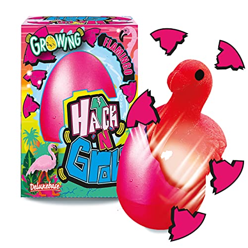 Hatch n Grow Mini Flamingo von Deluxebase Kleines 6,3 cm Schlüpfei mit wachsendem Flamingo Spielzeug Wasseraktiviertes Überraschungsei Verwandlungsspielzeug für Kinder Tolles Kleintierspielzeug für von Deluxebase