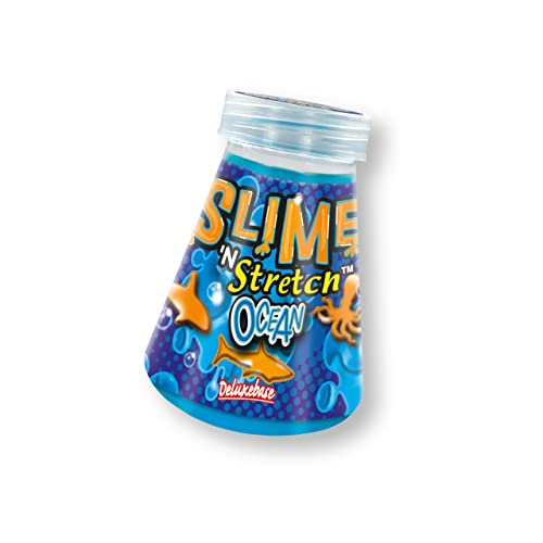 Deluxebase Slime 'n Stretch - Ozean Matschige magisch glänzendes Schleim-Kit. Diese Blaue Geleemasse für Kinder kommt mit super dehnbaren thematischen Nachbildungen! von Deluxebase