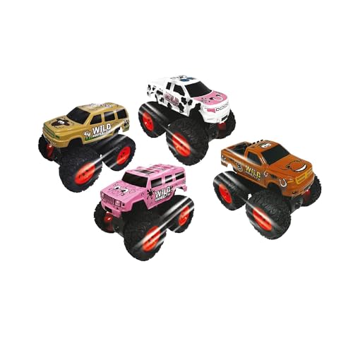 Deluxebase Wild Wheelz - Farm from Friction Monster Truck Toy Car Push along Farm Animal Toy Truck for Kids von Deluxebase