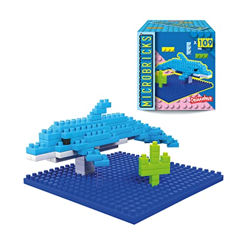 Microbricks - Delfin von Deluxebase. Mini-Block-Ozean-Puzzle. Einfach zu bedienendes 3D-Puzzle für Kinder im Tiere-Stil von Microbricks