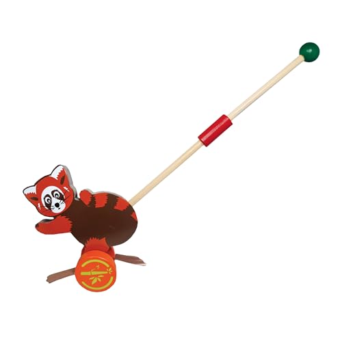 Push-A-Long Pets – Roter Panda von Deluxebase Roter Panda Push Along Spielzeug für Kinder Umweltfreundliches Holztier Push and Pull Along Toys Great Early Development & Activity Toys and Gifts for von Deluxebase